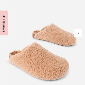 INTENTIONALLY BLANK Beige Plush Slippers